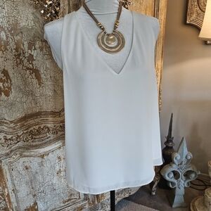 Leyden Cream Sleeveless Blouse XL NWT